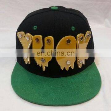 Flat bill good quality custom punk style snapback spike hat rock-04