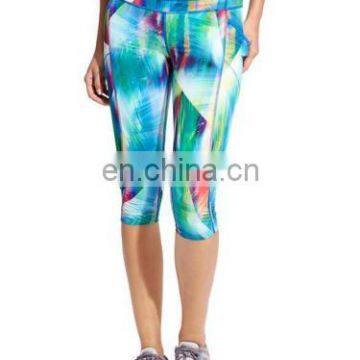 women printed running wear short leggings yoga workout pants