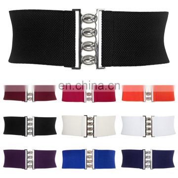 Grace Karin Ladies Girls Fashion Wide Metal Hook Stretchy Elastic Waist Belt Waistband CL008961