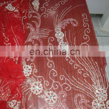 Hand Made Indian French Lace With Beaded and Stone Design No.3 photo-6