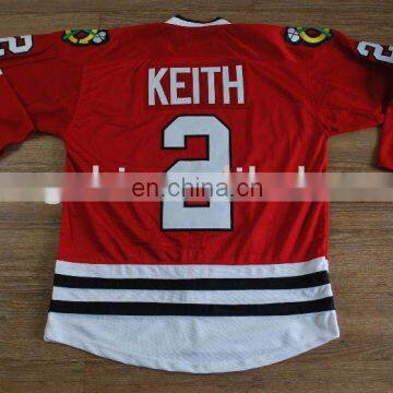 Design Individual Keith Blackhawks Ice Hockey Jersey 100% Polyester