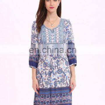 In Stock Loose Fit Retro Kurta India Printed Long Tunic photo-5