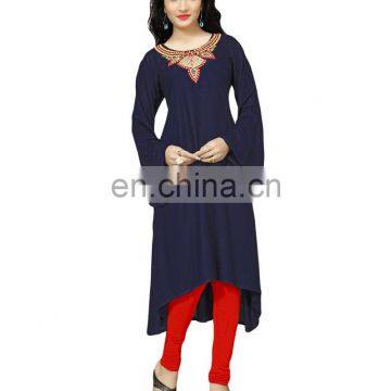Women's Casual Daily Wear Stylish Stitched Kurtis Designs 2017