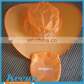 Popular promotional gifts custom printed orange folding cowboy hat