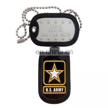 U.S. Army Military Dog Tags Embossed ID Tags Arounded Rubber