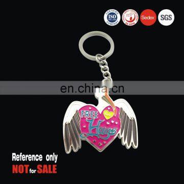 Promotional custom made shaped metal keychain souvenir used in soft enamel