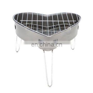 Popular Design Stainless Heart Type Portable Cute BBQ Grill