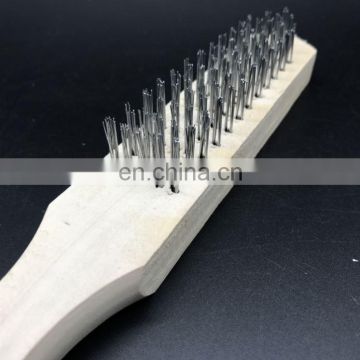 Customized rust cleaning wooden handle cleaning brass wire brush