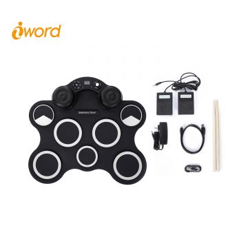 iword G3003 Portable Electronic Drum Set Built-in Hight Quality Speakers