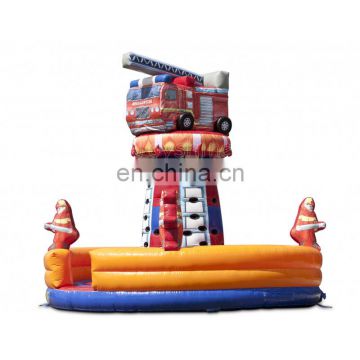 Firefighter Themed Inflatable Climbing Walls Rock Climb Tower Game For Events