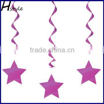 Metallic Dangling Silver Star Swirls /Silver Star Hanging Decoration /Wall Decoration SD057