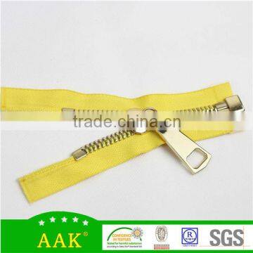 15#New Large Size Plated Gold Open End Metal Zipper