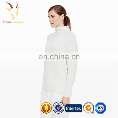 White Women Cashmere Turtleneck Sweater Bright Color Sweater photo-3