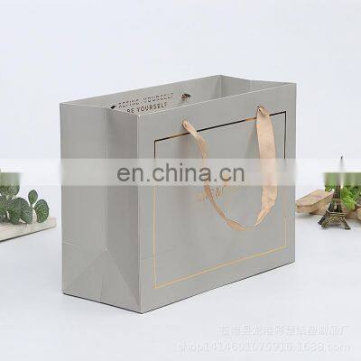 Wholesale Custom Logo Advertising Heavy Paper Shopping Bags Canvas Tote Gift Bag With String