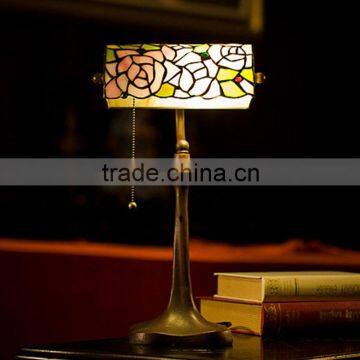 Tiffany style rose table lamp wholesale led light night reading glass table lamp