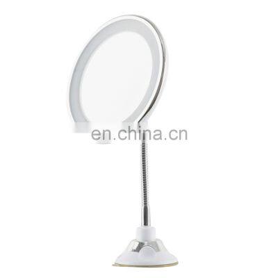 Desktop new round portable mirror led makeup cosmetic mirror with sucker