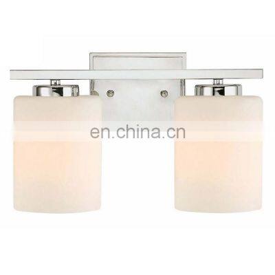 Hot Factory 3-Light White Glass Chrome Bathroom Vanity Light