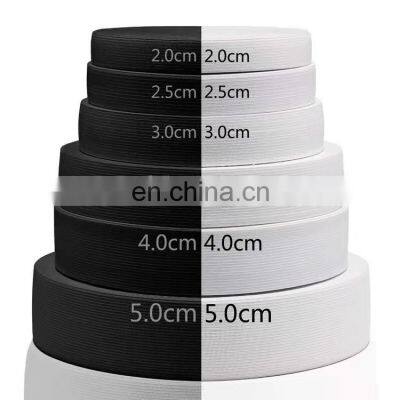 High Quality Nylon Webbing 25mm 32mm 38mm 50mm 60mm Black and white elastic band