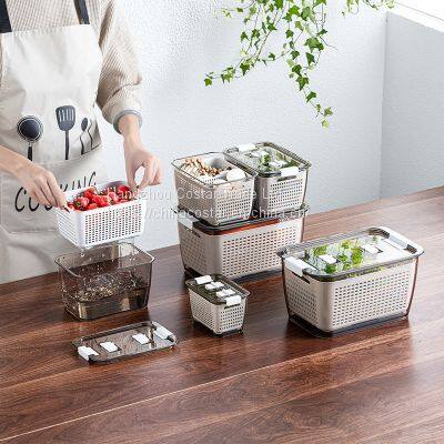 Fresh Vegetable Fruit Storage Containers Produce Saver Fridge Food Storage Containers Keep Vegetables Fresh Stackable photo-2