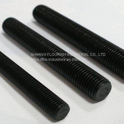 M4 - M48 Double Ended Bolt , Carbon Steel Full Thread Stud Bolt Black Color