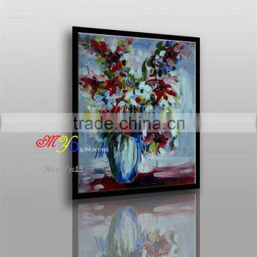 Knife painted modern wall art picture canvas abstract flower oil painting