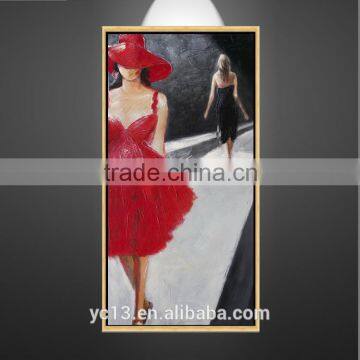 Hand painted chinese girl nude sex modern decoration canvas oil painting WZ-059
