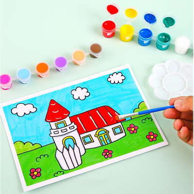 Promotional Acrylic Paint Non Toxic 5ml 6color Acrylic Paint for Canvas and Rocks photo-4