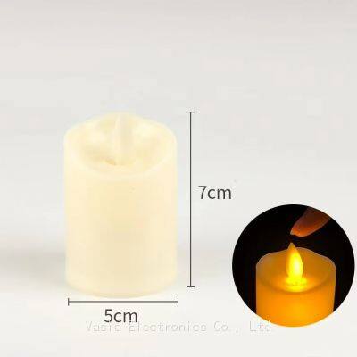 Realistic Flickering LED Flameless Taper Candles, 4-Pack Battery Operated with Moving Flame Wick
