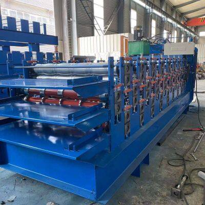 Howann Three Layer Roof Slate Tile Making Machine Corrugated Sheet Roof Roll Forming Machine photo-3