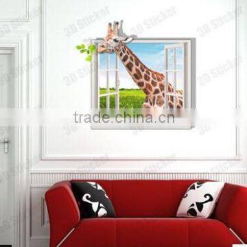 3D Giraffe get inside window wall decor stickers