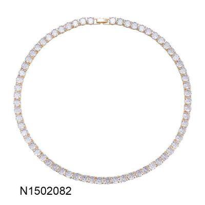 Luxury Hip Hop Tennis Necklace 3m/4m/5m Created Moissanite Gemstone Unisex Basic Tennis Chain Necklace Fine Jewelry Wholesale photo-4