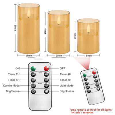 Acrylic Candles Set Waterproof Art Candles for Home Outdoor Low Price Decor LED Candles photo-2