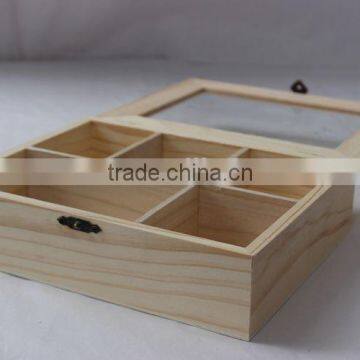 Clear natural wood chocolate box/tea box/food packaging box