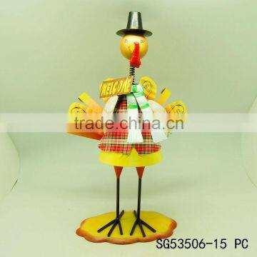 Celebrate harvest festival christmas metal turkey home decoration