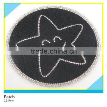 Iron on Decals Hotfix Black Horse Hair Mix Rhinestone Oval Patch 12x15cm photo-6