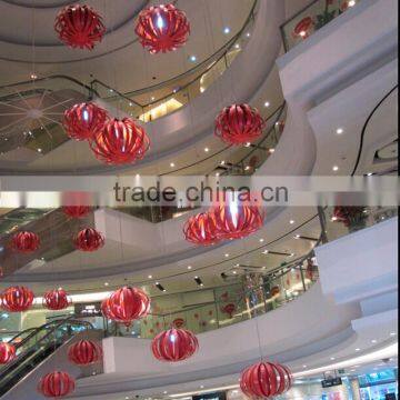 Christmas Shopping Mall Atrium Hanging Ball With Light Decoration