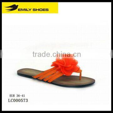 Lady' multi-straps slipper with plastic flower