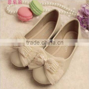 2015 Korean Beige Girl Princess Shoes Kids Shoes