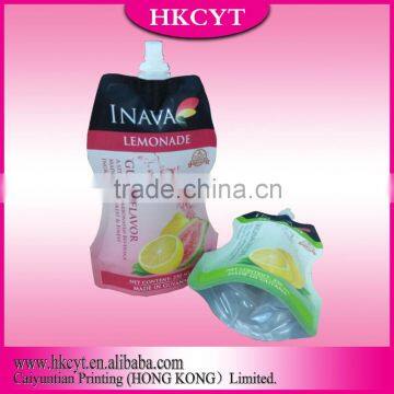 Custom Shape Foil Stand up Plastic Pouch Bag With Spout for Beverage photo-6