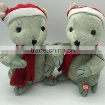 Christmas speaking hamster plush toy,Christmas recording hamster