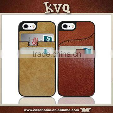 Crazy Horse Pattern PU Back Cover for iphone 7 with Card Slots