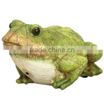 Frog Motion Sensor Statue Weather Resistant Hand-painted Polyresign Sculpture - Garden Decoration