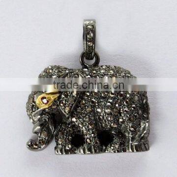 Little Elephant !! Ruby 925 Sterling Silver Pendant, Oxidized Silver Jewelry, Indian Fashion Jewelry Supplier