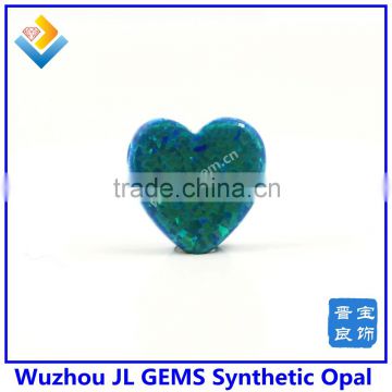 2016 top selling heart shape synthetic opal stone for necklace