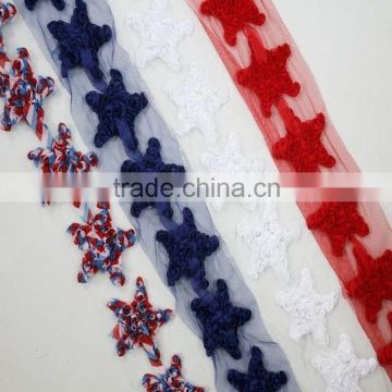 Cute 2.5" Star Chiffon Shabby Trim,Fashion Hair Accessories