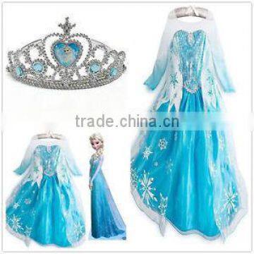 New Kids Girls Costume Cosplay Party Princess Dress Frozen Elsa Anna Fancy wholesale BC275