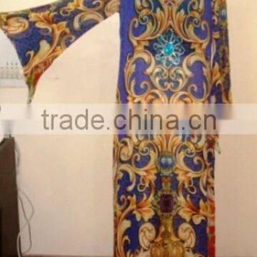 DIGITAL PRINTED JALABIYA WITH BEADS WORK AT NECK JEWELRY. photo-5