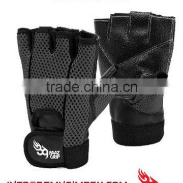 DEMHA Leather Weight lifting Gym Gloves with air mash