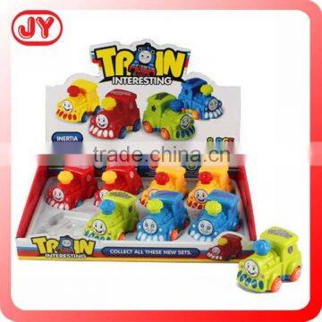 Plastic cartoon friction smoke train toy sets
