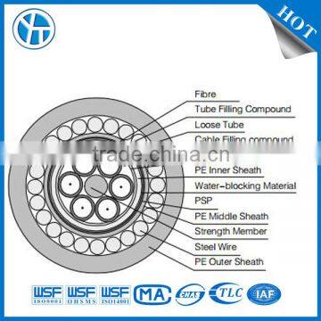 stranded loose tube cable with aluminum and steel tape plus steel wire armor GYTA53+33/333